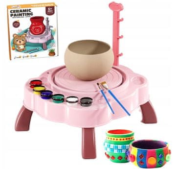 shumee KOMPLET LONČARSKEGA KOLA NA BATERIJE Z GLINO IN BARVAMI, USTVARJALNO DARILO