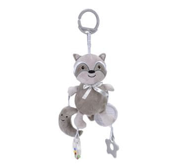 shumee Večnamenska plišasta senzorična igrača ropotuljica ogledalo zvončki rakun