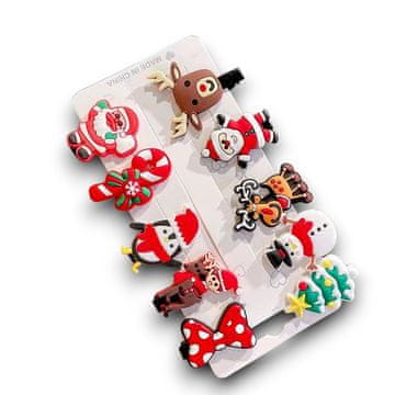shumee Komplet 10 božičnih sponk za lase