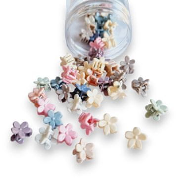 shumee Komplet sponk za lase, sponke v obliki rakovice, sponke v obliki žabe, 50 kosov, rože