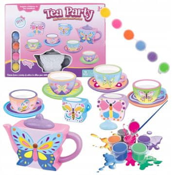 shumee ČAJNI SERVIS SLIKARSKE SKODELICE METULJKI FIGURE IZ MAVECA BARVE IZ MAVECA