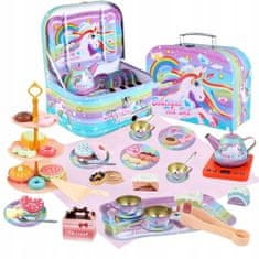 shumee INDUKCIJSKI SET ČAJNI PRT V KOVČKU SKODELICE SAMOROG VRČ