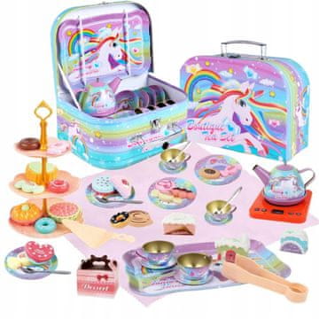 shumee INDUKCIJSKI SET ČAJNI PRT V KOVČKU SKODELICE SAMOROG VRČ