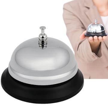 shumee Zvonec za recepcijo hotela, zvonec za barmanov pult za recepcijo, glasen srebrn