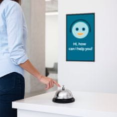 shumee Zvonec za recepcijo hotela, zvonec za barmanov pult za recepcijo, glasen srebrn