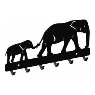 shumee Obešalnik WS68, SLONOVI, črne barve, strukturiran