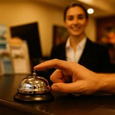 shumee Zvonec za recepcijo hotela, zvonec za barmanov pult za recepcijo, glasen srebrn