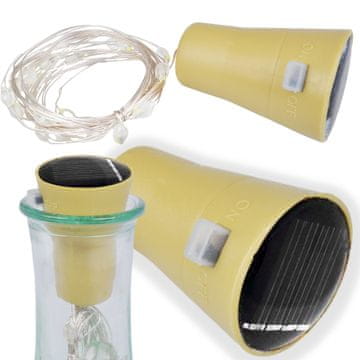 shumee Zamašek za steklenice 20 LED solarna svetilka solarne lučke žična dekoracija večbarvna