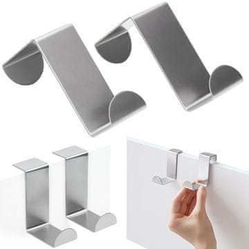 shumee 2x obešalnik za vrata brez vrtanja, neinvaziven komplet kavljev