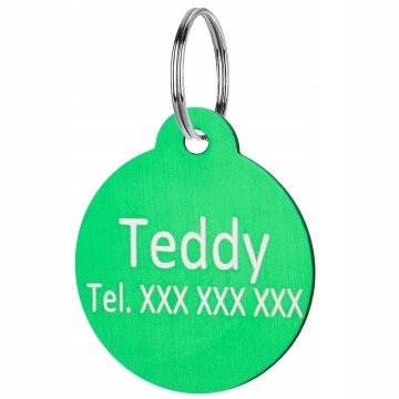 shumee Obesek za ovratnico z imenom psa in mačke z graviranim imenom zelene barve