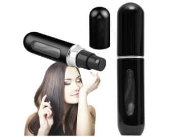 shumee Potovalni razpršilnik, steklenička za parfume, 5 ml, prenosni razpršilnik, črne barve