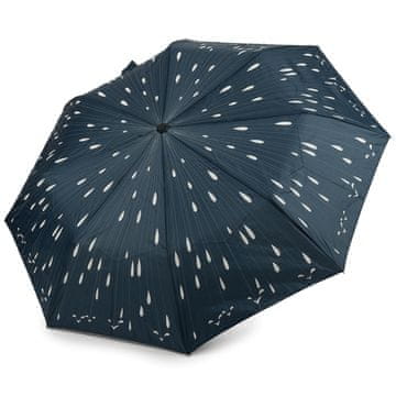 shumee Polavtomatski zložljivi dežnik XL ženski dežnik s prevleko temno modre barve