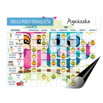 shumee Magnetna opravilna tabla za hladilnik. Otroški planer + smeški.