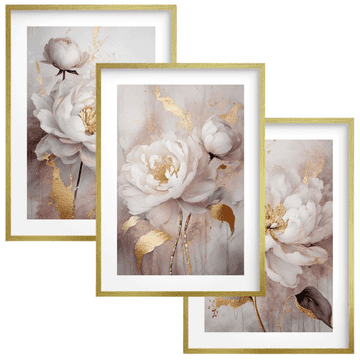 shumee Elegantni plakati z zlatim okvirjem, glamurne stenske slike za dnevno sobo, spalnico