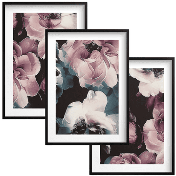 shumee Stenski umetniški plakati v črnem okvirju Rože za spalnico