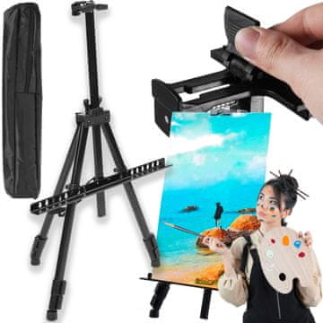 shumee Aluminijasto stojalo za slikanje na prostem + kovček