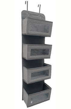 shumee Organizator za vrata - 4 žepi svetlo siv