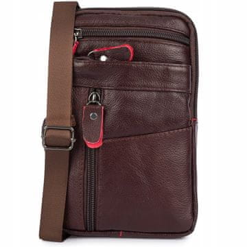 shumee Moška torba za čez ramo, denarnica za telefon, usnjena, prostorna, bordo