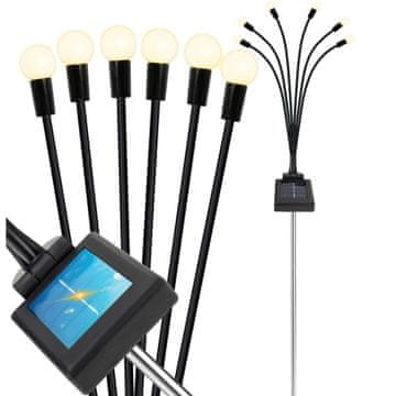 shumee Solarna svetilka s 6 LED kroglicami, vgrajenimi lučmi, senzorjem, okrasnimi kroglicami, toplo bela