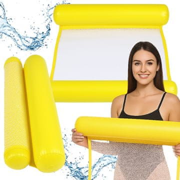 shumee Vodna viseča mreža, vzmetnica za plavanje, napihljiv stol za bazen, ležalnik za na plažo, rumena