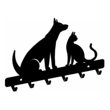 shumee Obešalnik WS61, PES MAČKA, črne barve, strukturiran