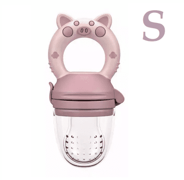 shumee Grizalo za hranjenje v etuiju za sadje in zelenjavo Duda Pink Pig S 4 M+