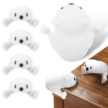 shumee 4x zaščita za vogale pohištva, robove miz, pokrove za vogale, beli pes