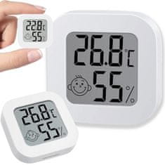 shumee Digitalni sobni termometer, elektronski higrometer, merjenje vlažnosti, bel smešek