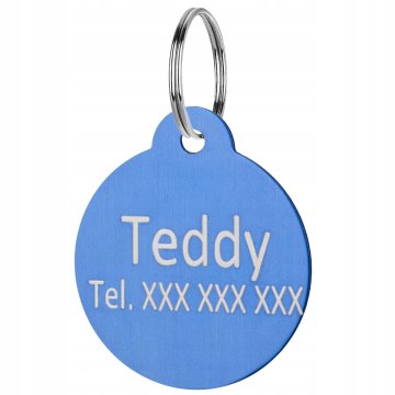 shumee Obesek za ovratnico z imenom za psa in mačko, moder