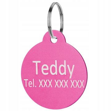 shumee Obesek za ovratnico z imenom za psa in mačko, naslovnica, obesek za ključe, roza