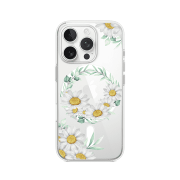 shumee Ovitek za iPhone 14 Pro Max z MagSafe, prozoren, fleksibilen silikonski ovitek, venec marjetice