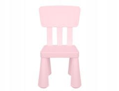 shumee OTROŠKA MIZA + SVETLO ROZA STOL 2 KOS. PLASTIČNA MIZA V PRAŠASTI ROZA BARVI