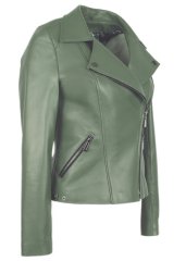 shumee Usnjena motoristična jakna "Patrycja" se zapenja z zadrgo. Velikost oblačila 4xl.