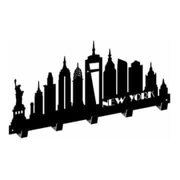 shumee Obešalnik WS12, NEW YORK, črne barve, strukturiran