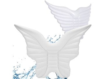 shumee Napihljiva vzmetnica s krilci 145x195 cm za plavanje na počitnicah, plažah, bazenih, vodi