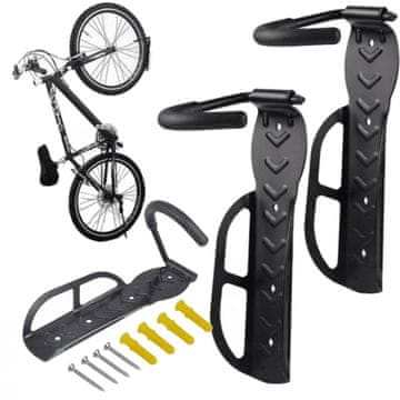 shumee 2x trden obešalnik za kolo na steno, močno držalo, stenski kavelj za kolo, 2 kosa držal