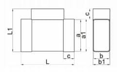 VENTS Horizontalni ravni T-kos 110x55 mm VENTS 082