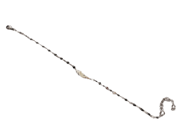 shumee ČRNO PERJE ZAPESTNICA IZ SREBRNEGA JEKLA