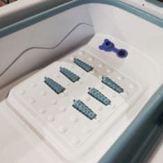 shumee Zložljiva silikonska kopalna kad Blue Portable Bath Home SPA 136 cm