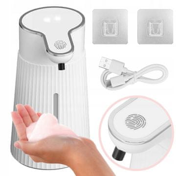 shumee Dozirnik za tekoče milo brez dotika 400 ml, samodejni velik USB-C IR