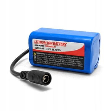 shumee Baterija Li-Ion 5.2Ah 5200mAh 7.4V Bait Boat