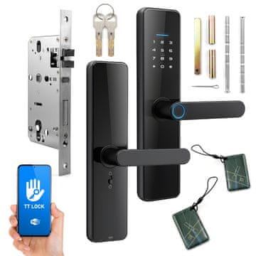 shumee Ključavnica TT s pametnim ročajem, prstni odtis RFID s ključavnico Bluetooth