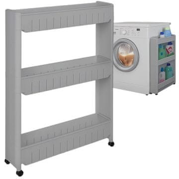 shumee Zložljiva ozka kuhinjska polica, kopalniška mobilna polica, siva