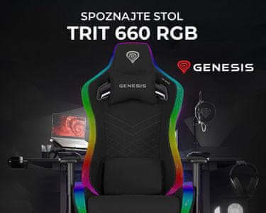 TRIT 660 RGB - gaming stol z LED osvetlitvijo