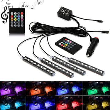 shumee Notranja osvetlitev, RGB LED trak, daljinski upravljalnik, upravljanje zvoka