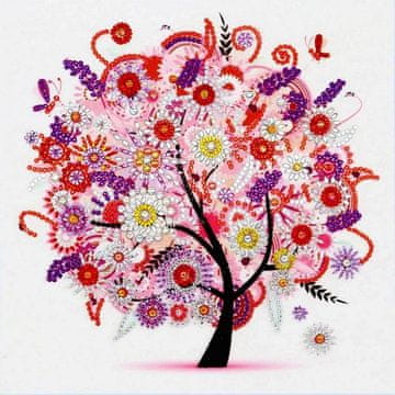 shumee Diamantno vezenje Poletno drevo 30x30 cm