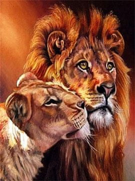 shumee Diamantno vezenje Levja nežnost 40x50