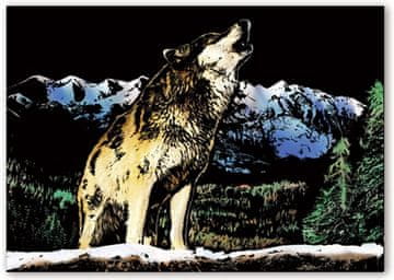 shumee Čarobna praskanka Tuleči volk 40x28 cm