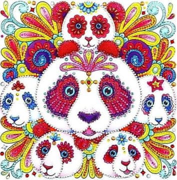 shumee Diamantno vezenje Pisane pande 30x30 cm