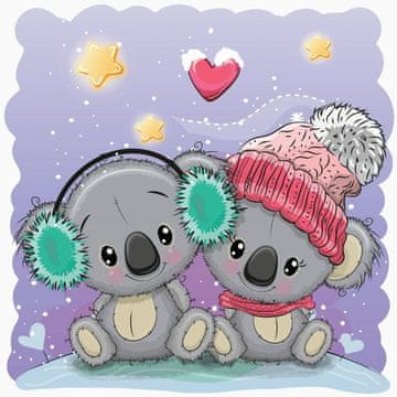 shumee Diamantno vezenje Nočni medvedki 35x35 cm